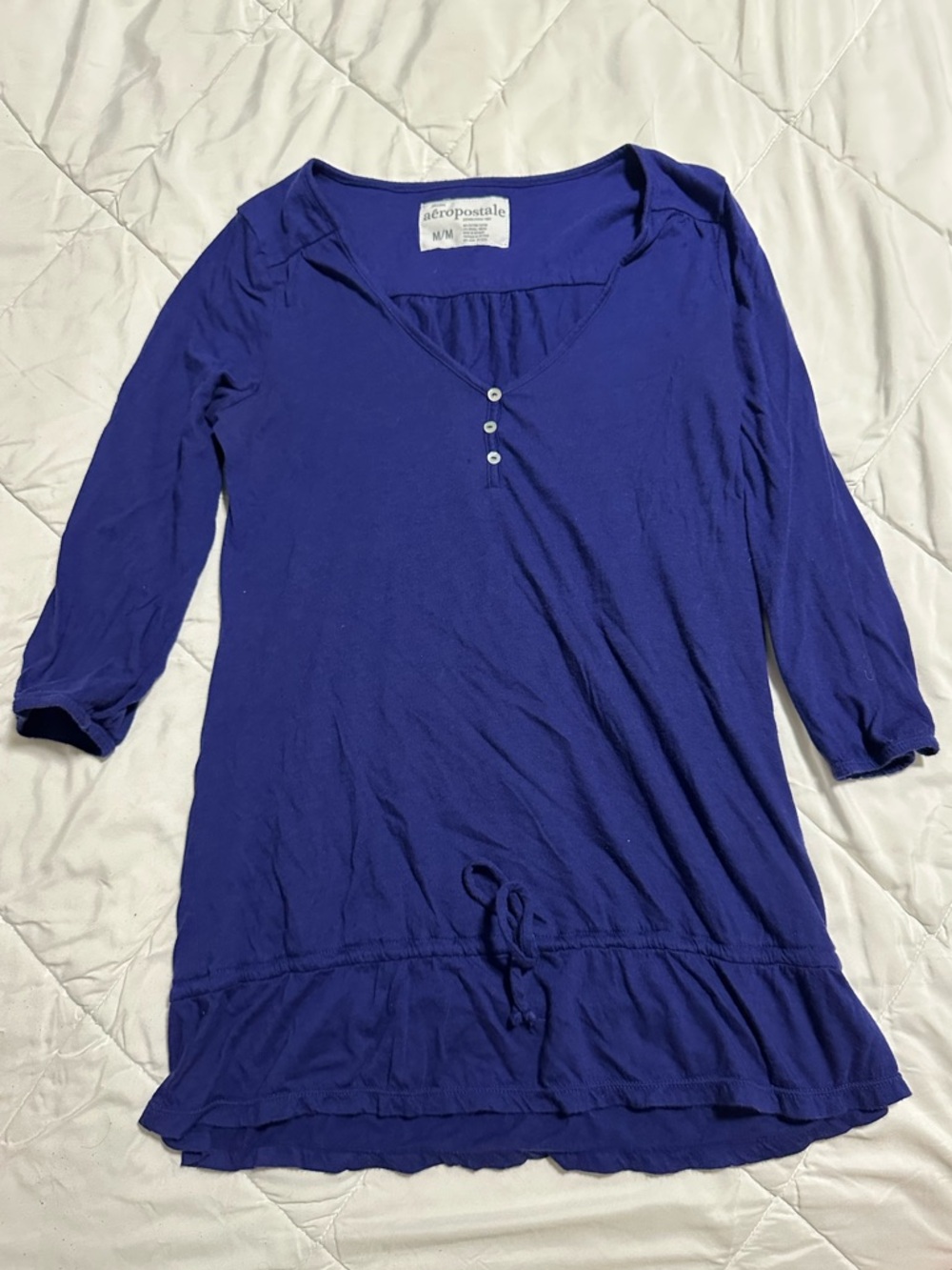 Aeropostale Y2K Dark Blue Scoop Neck Tunic Top
